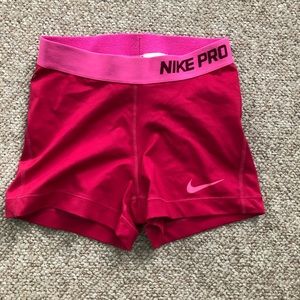 Pink Nike Pro Shorts